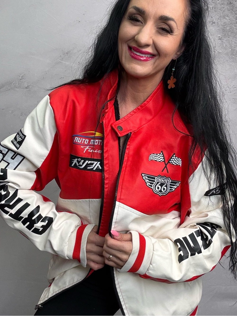 Red Varsity Racing Jacket by Refinery Republic - Picture 2 of 10